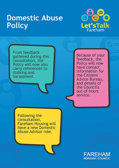 Poster with information on domestic abuse policy
